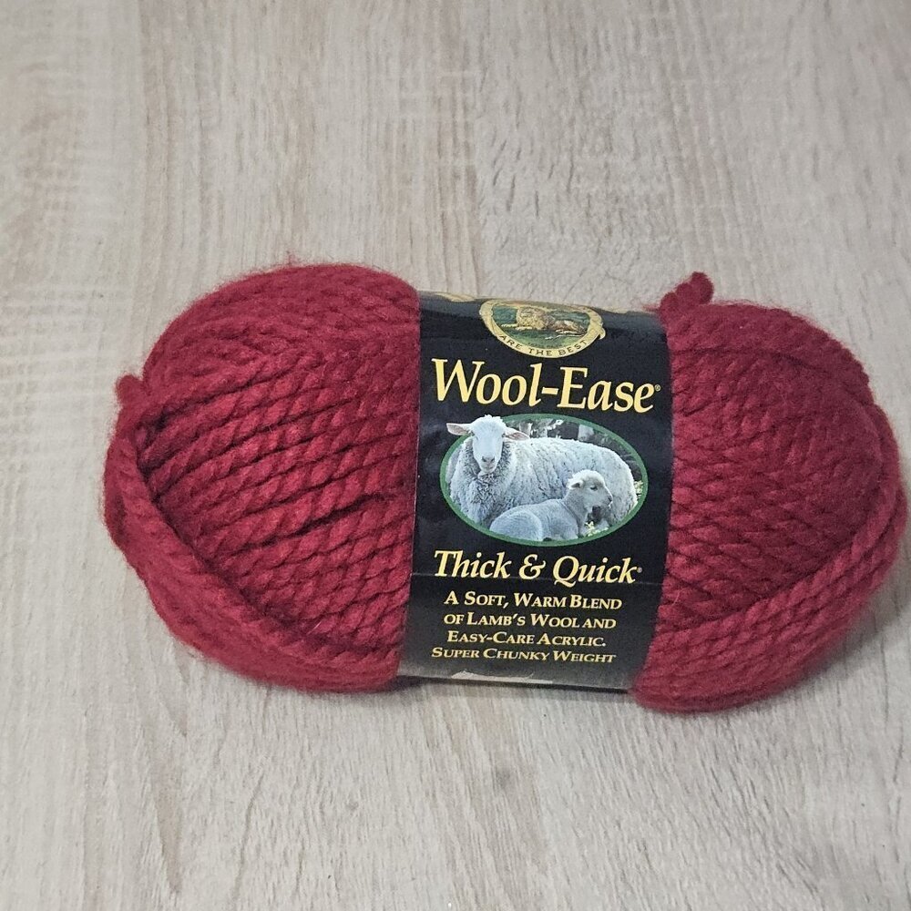 Lion Brand Yarn Wool Ease Thick & Quick  #138 Cranberry Acrylic Wool Blend New